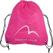 More Mile Logo Drawstring Gym Sack Pink Travel Training Backpack Bag Workout