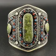 Vintage Stunning Traditional Afghani Jade Beautiful Handmade Bangle Cuff