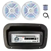 Pyle Marine CD Radio,Adapter,Spa Bezel, Ant,Wire, 2x 6.5" 250W LED White Speaker
