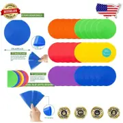 30-Pack Non-Slip Rubber Floor Markers for Agility Training - Set of 6 Colors