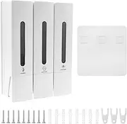 AwObEpl 3 Chamber Shower Soap Dispenser 400ml Wall Mounted Shampoo, Conditioner, Body Wash Dispenser (White)