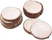 TEHAUX Set of 10 Wood Discs 8-9cm Diameter Log Slices for DIY Craft Wedding Decor