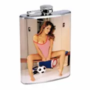 British UK Pin Up Girls D6 Flask 8oz Stainless Steel Hip Drinking Whiskey