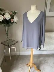 Roman Originals Ladies Floaty Top Grey Uk 18 BNWT Rrp £28