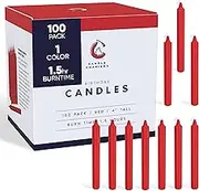 Candle Charisma 100 Red Spell Candles - 4" Unscented Paraffin Chime Candles, Smokeless & Dripless, Colored Candles, 1.5 Hours Burn Time 0.4" Thick Taper Candles for Rituals, Witchcraft and Parties