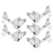 3L2R Fish Tail Sealed 5 Strings Style Bass Tuning Peg Tuner Machine Heads Silver