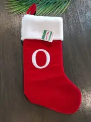 Old Time Pottery 19" Red Plush Monogram Christmas Holiday Stocking (Letter O)