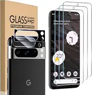 [HEYUS] [ 3+2 Pack] Screen Protector + Camera Lens Protector for Google Pixel 8 Pro, [Scratch Resistant] HD Clear Camera Tempered Glass for Google Pixel 8 Pro