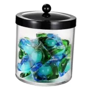 Premium Apothecary Jar - 50 Oz. Large Clear Plastic Container 50 Ounces Black