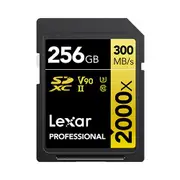 Lexar Professional 2000x SDXC 256GB - 300MB/s V90 UHS-II U3 Memory Card