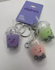NEW Lot of 3 Bubble Tea Keychains from Claire's