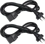 C19 Power Cord Aus 3 Point 1.8 Meter Heavy Duty 1.0mm2/3C Cables for UPS PDU Industry Machine 2 Pack
