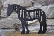 Friesian Horse Wood Tack Room Toy Puzzle Amish Made Figurine Art