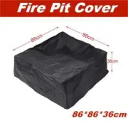 86*86*36cm Black Barbecue Grill BBQ Cover Waterproof Fire Pit Canvas Square