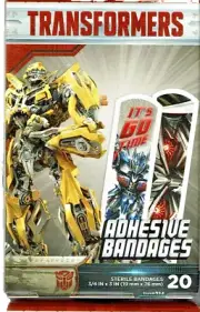 One Transformers Adhesive Bandages 20 ct box 3/4" X 3" Bumble Bee