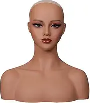 FashionCha Realistic Female Mannequin Head with Shoulder , Style B
