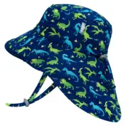 NEW Jan&Jul Kids Aqua Dry 50+UPF Sun-Hat with Neck Flap Chin Adventure Dinoland