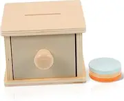 NOLITOY Wooden Boys and Girls Educational Toy Coin Box for Toddlers Sensory Toys Motor Skills Development Intellectual Learning Game