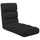 Faux Leather Floor Chair Black Adjustable Indoor Outdoor Chaise Lounger Sofa