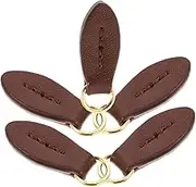 Homoyoyo Replace Broken Zipper Heads 5pcs Leather Zipper Pull Tab Set for DIY and Repair