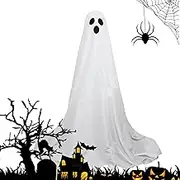 Halloween Lighted White Cloth Ghosts, Giant Cute Ghosts LED String Lights, Spooky Ghost Halloween Decor LED Lighted Decoration Standing White Ghost for Outdoor
