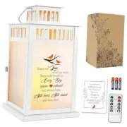 Sympathy Gift Memorial Lantern with Flickering LED Candle and Remote Control