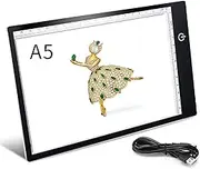 A5 LED Light Table Light Pad LED Drawing Pad Adjustable Brightness Light Plate Copy Board with USB Cable for Artists, Painting Light Pad, LED Pad with Light (A5 Upgrade)