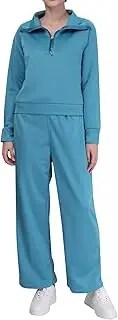 [eguiwyn] Jumpsuits for Women,Two Piece Outfits Sweater Sets Long Sleeve Pullover and Drawstring Pants Loung Sets Snow Apparel