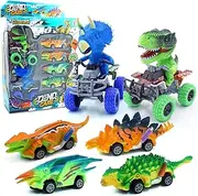 Dinosaur Toy Pull Back Cars, 6 Pack Dinosaur Toys for Kids 3-5, Dino Toys Car for 3 Year Old Boys and Toddlers, Boy Toys Age 3,4,5 and Up, Dinosaur Games Toddler Boys Girls Birthday Gifts