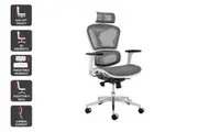 Matt Blatt Morgan Office Chair (White Frame/ Grey)