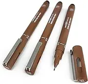 Uni Pin Fineliner Drawing Pen - Sepia Tone - 0.5mm - Pack of 3