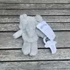Pottery Barn Kids Baby Elephant Critter Plush Pacifier Holder Gray 7” NWT