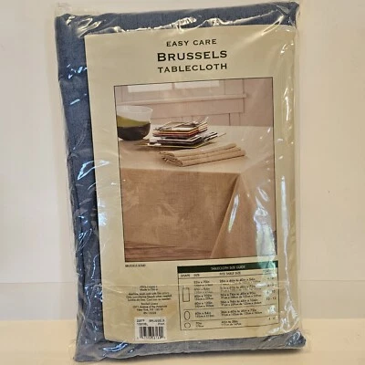 Brussels Tablecloth Medium Blue 60 inches x 102 inches Rectangle Easy Care