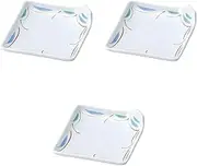Set of 3 Red Sudare Square Folding Plates [4.2 x 4.3 x 1.3 inches (10.8 x 10.8 x 3.2 cm) | Shokado Reinforced Porcelain Setomonohonpo