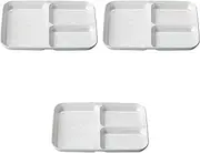 Set of 3 [PET] 7.0 3 Compartment Plate, White Aqua Backing, 8.3 x 5.9 x 1.0 inches (21 x 15 x 2.5 cm), Lunch Plate, PET Resin, Setomonohonpo