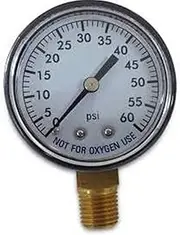 Super Pro 80960BU Pool Spa Filter Water Pressure Gauge 0-60 PSI Bottom Mount 1/4-Inch Pipe Thread