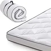Jamdok Single Roll Up Floor Mattress,Memory Foam Folding Bed Mattress Topper,Machine Washable Cover,Sleeping Pad,Portable(White, 190X75X10CM)