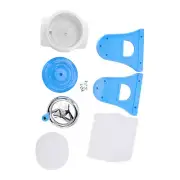 (Blue)Hand Crank Shaved Ice Machine Stainless Steel Blades Safe Portable Ice