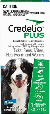 Dog Flea and Tick Treatment, Single Pack, Ticks, Fleas, Mites, Heartworm & Worms