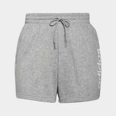 Adidas Women's 2X Plus Size Gray Athletic Shorts Slim Logo Sweatshorts NWT