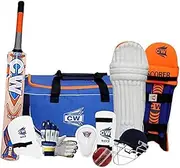 CW SCOREMASTER Cricket Set Cricket Kit Complete Cricket Bundle Cricket Gears Package Single Player Set Premium Sports Cricket Set Adults Full Size Kashmir Willow - Junior Bat
