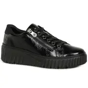 Rieker Eve Womens Trainers Black Patent 4 Uk/37 Eu