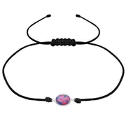 Sterling Silver Opal Corded Bracelet