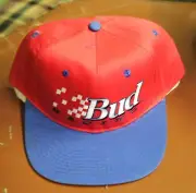 Bud car Racing baseball ballcap hat for head adjustable snapback red white blue