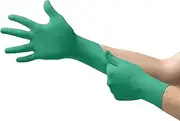 Ansell TouchNTuff 92-600 Disposable Nitrile Gloves, Powder-Free and Food Certified, High Chemical Resistance and Mechanical Protection, Professional Safety Gloves, Green, Size S (1000 Gloves)