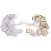 200Pcs Gold border Label Tie String Ticket Jewelry Merchandise Price TagsATLO