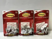 Lot Of (3) Command Small Plastic Wire Hooks 17067-9ES, 9 Hooks, 27 Total.