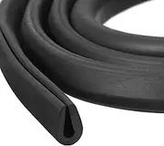 sourcing map U Channel Edge Trim, 9.8ft Length Rubber Guard Seal Strip Edge Protector Round Type Fit for 2.5-3mm Edge, (9/32" W x 25/64" H) Black