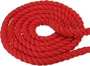 uxcell 1 Inch x 100 Feet Natural Twisted Cotton Rope 3 Strand Strong Thick Cotton Rope Tug of War Rope for Railings Crafts Home Decor, Red