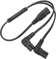 IEC320 C8 Male to 2 x IEC320 C7 Female AC Power Cord, Power Splitter Cord for LCD Monitors Desk Lamps Speakers Printers Digital Cameras Hand Warmers